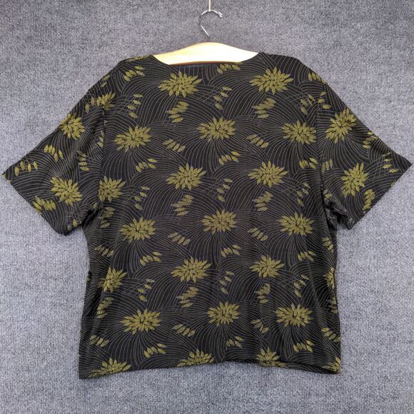Western Connection II Women's Knit Top Black Yellow Plus Size 3X Short Sleeve - Picture 4 of 12